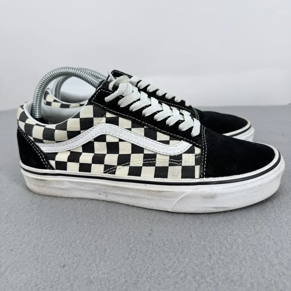 Vans‎ Old Skool Shoes Mens 7 Womens 8.5 Black White Checkerboard Skate 500714